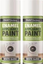 Image of 2 x 400ml Enamel Appliance Spray Paint White Gloss Enamel Coating Sprat Paint