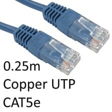 Image of RJ45 (M) to RJ45 (M) CAT5e 0.25m Blue OEM Moulded Boot Copper UTP Network Cable