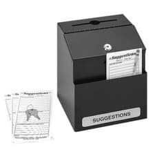 Image of Safco Locking Steel Suggestion Box Black 4232BL New + Free 24h Delivery