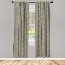 Image of Traditional Curtains 2 Panel Set Floral