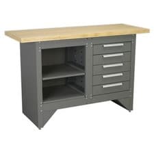Image of Sealey Workbench with 5 Drawers Ball Bearing Runners Heavy Duty Workbenches