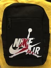 Image of Nike Air Jordan Jumpman Logo Classic School Backpack Black White Red Book Bag