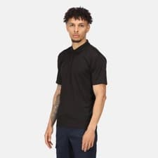 Image of REGATTA men's TRS123 large PROFESSIONAL POLO SHIRT short sleeve BLACK bnwt
