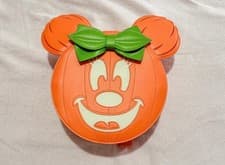 Image of Loungefly Minnie Mouse Pumpkin Halloween Backpack New Without Tags