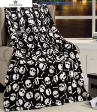 Image of Elegant Comfort Lightweight Throw Blanket- Halloween 50 50 x 60, Skull Bones