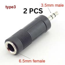 Image of 6.35mm Stereo Jack Socket to 3.5mm Stereo Jack Plug Gold Adapter UK