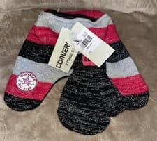 Image of Converse~All Star Kids SZ: 2-4T Winter Hat & Gloves Pink/Black Gray Set NWT