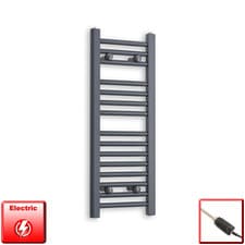 Image of 800 mm High 300 mm Wide Flat ANTHRACITE Sand Grey Heated Towel Rail Radiator