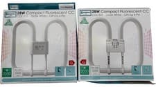 Image of 2 x Crompton Lamps 28W Compact Fluorescent CC Light Bulb White GR10q 4-Pin New
