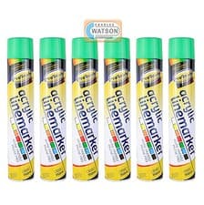 Image of LINE MARKER Acrylic Paint PACK 6 Survey Spray Field Grass Pitch Aerosol 750ml