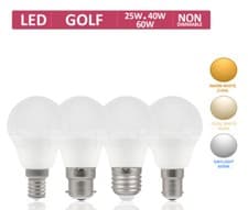 Image of 1-20 X B22/E14/E27 7W/5W/60W Day Light/Warm White Golf Ball Globe Lamp LED Bulbs