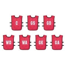 Image of (Pack of 7) Mesh Netball Training Bibs (Infants, Kids) Kids Red Kids Red