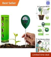 Image of Accurate Soil Moisture Meter with 6.7-Inch Probe for Healthy Plants - Green