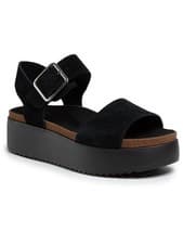 Image of Clarks Botanic Strap Black Suede Ladies Sandals Size UK 6D/39.5