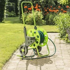 Image of 30m Hose Reel Cart Trolley Spray Garden Hosepipe Adjustable Handle Nozzle Wheel