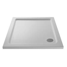 Image of Bathroom 40mm Square Enclosure Shower Tray Low Profile Bathroom White Modern