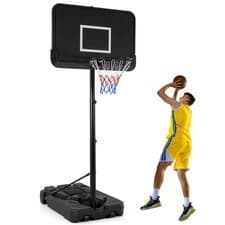 Image of COSTWAY Adjustable Portable Basketball Hoop Outdoor Basketball Goal System
