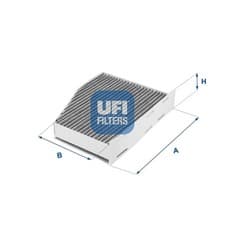 Image of UFI 54.124.00 Filter, interior air for ,AUDI,SEAT,SKODA,VW