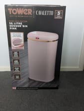 Image of Tower Cavaletto Square Sensor Bin, 58L, Pink and Rose for kitchen bedroom study