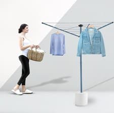 Image of 3 Arm 30m Rotary Washing Line Outdoor, Heavy Duty Large Clothes Rotating Airer
