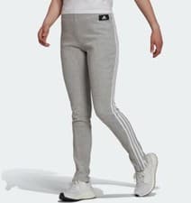 Image of ADIDAS Women's Grey Future Icons 3-Stripe Skinny Jog Pants RRP £50
