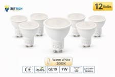 Image of GU10 LED Bulbs 7W Warm White 3000K Spotlight 70W Equivalent 12 Pack