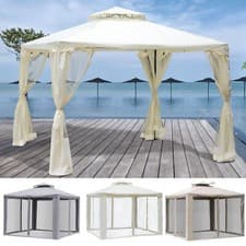 Image of 3 x 3(m) Metal Gazebo Outdoor 2-tier Roof Marquee Party Tent with Netting
