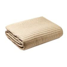 Image of Bianca Quilted Lines Bedspread 220x230cm Or Matching Cushion 55x55cm Natural
