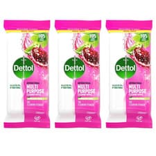 Image of Dettol Antibacterial Multi-Purpose Cleaning Wipes 105 Wipes Pack - Pack of 3
