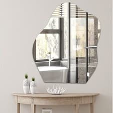 Image of Irregular Round Mirror Self Adhesive Non Glass Mirror Large Acrylic Mirror Disc
