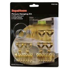 Image of SupaHome Picture Hanging Kit16.5 x 21.5 x 2cm Brass ST3869