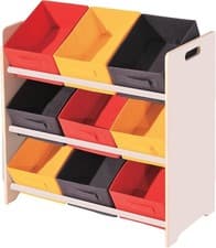 Image of Kids Toy Storage Organiser 3 Tier Boxes Children's Clothes Playroom Organizer