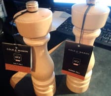 Image of Cole & Mason : London 220mm/8" Natural Beech Salt & Pepper Mills.H233009/H233010