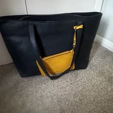 Image of Accessorize London Navy Tote Bag Large Shoulder Bag New Without Tag