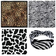 Image of Animal Print Zebra Cow Leopard Tiger Bandana Head Wrap Neck Face Mask Scarf