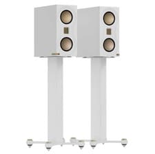 Image of Monitor Audio Studio 89 Bookshelf Loudspeakers Gloss White 150 Watt RMS & Stands