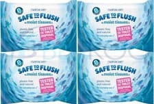 Image of Natracare Safe to Flush Moist Tissues 30 Wipes (Pack of 4)