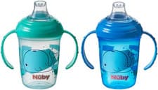 Image of Nuby Grip N Sip Water Bottle - No Spill Sippy Cup | 240Ml / 8Oz | Twin Handle |