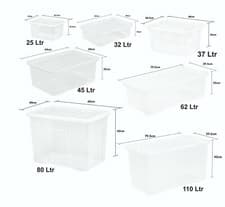 Image of Heavy Duty Wham Clear Plastic Storage Strong Durable Crystal Storage Box & Lids
