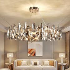 Image of Modern Gold K9 Crystal Chandeliers,Luxury Large Ceiling Pendant Light Fixtures