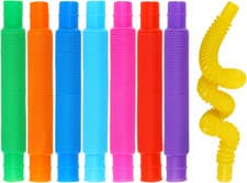 Image of Fidget Toy Tubes, 8-Pack Sensory Bendable Tubes for DIY, Stress Relief, and Anxi