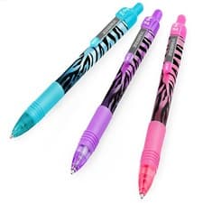 Image of Zebra Z-Grip Smooth Ballpoint Pen Funky Flame Stripe Barrel Blue/Violet/Pink