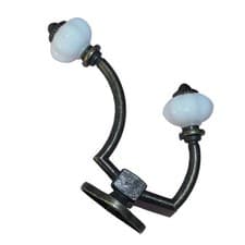 Image of Ceramic Double Heads Coat Towel Robe Door Wall Closet Hook