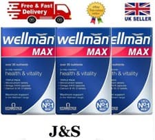 Image of Vitabiotics Wellman Max 84x Capsules/Tablets Omega Health Vitality (3 Pack)