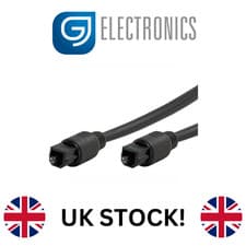 Image of Optical Audio Cable Black – 10, 15 & 20M – Fibre Optic Lead, TOSLINK Cable,