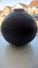 Image of Hammered Metal Black Round Vase