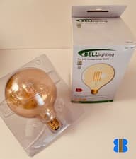 Image of NEW Box 10 Bell Lighting 01437 4W Pro LED Vintage 125mm Large Globe ES E27 Amber