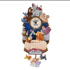 Image of Disney Store Lady and the Tramp 70th Anniversary Light-Up Wall Clock Restaurant