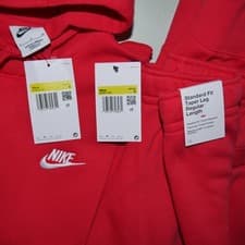 Image of Nike Club Fleece 2 PC Sweatsuit University Red Men's Tracksuit Gift Set NWT
