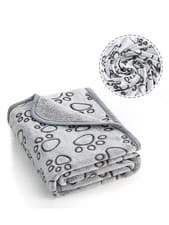 Image of Large Pet Blanket Warm Rest Bed Mat Paw Print Dog Cat Puppy Fleece Soft Cushion*